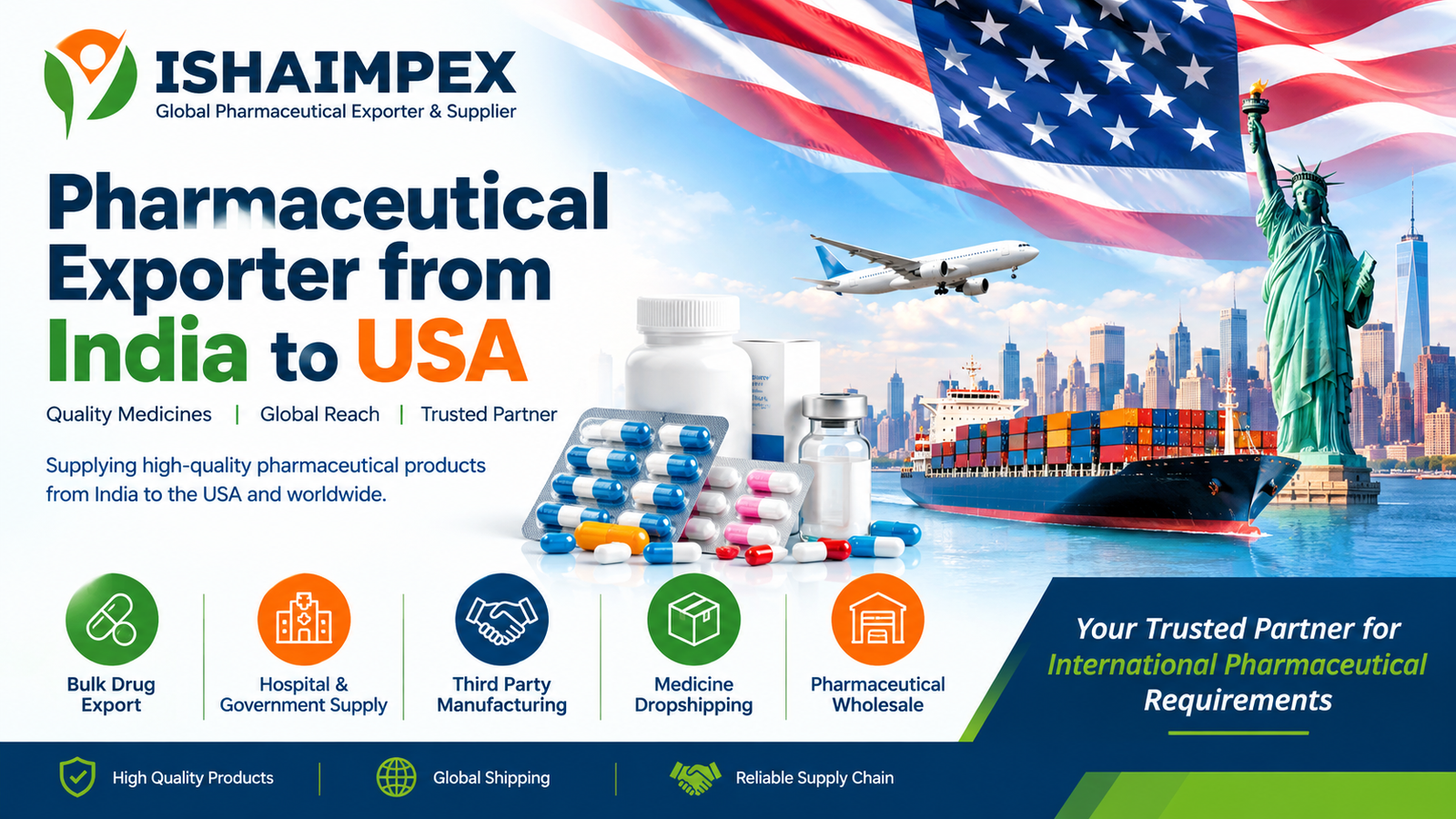 Pharmaceutical Exporter from India to USA | Isha Impex